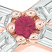 1/6 ct. t.w. Diamond and 1/3 Natural Ruby Cris Cross Ring 14K Rose Gold