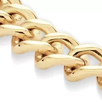 Stainless Steel Gold IP 6 Millimeter Curb Link Necklace and Bracelet Set