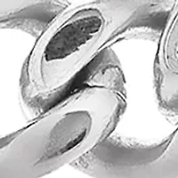 Stainless Steel Cubic Zirconia Curb Link Necklace and Bracelet Set