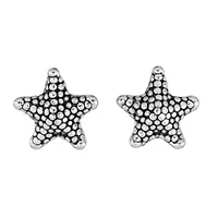 Sterling Silver Oxidized Starfish Electroform Stud Earrings