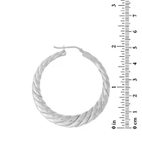 Sterling Silver 48mm Graduated Electroform Fluted Hoop Earrings