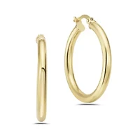 18K Gold Plated Sterling Silver 22x5mm Bead, 25x5mm Twist and 28x3mm Hoop Earring Set