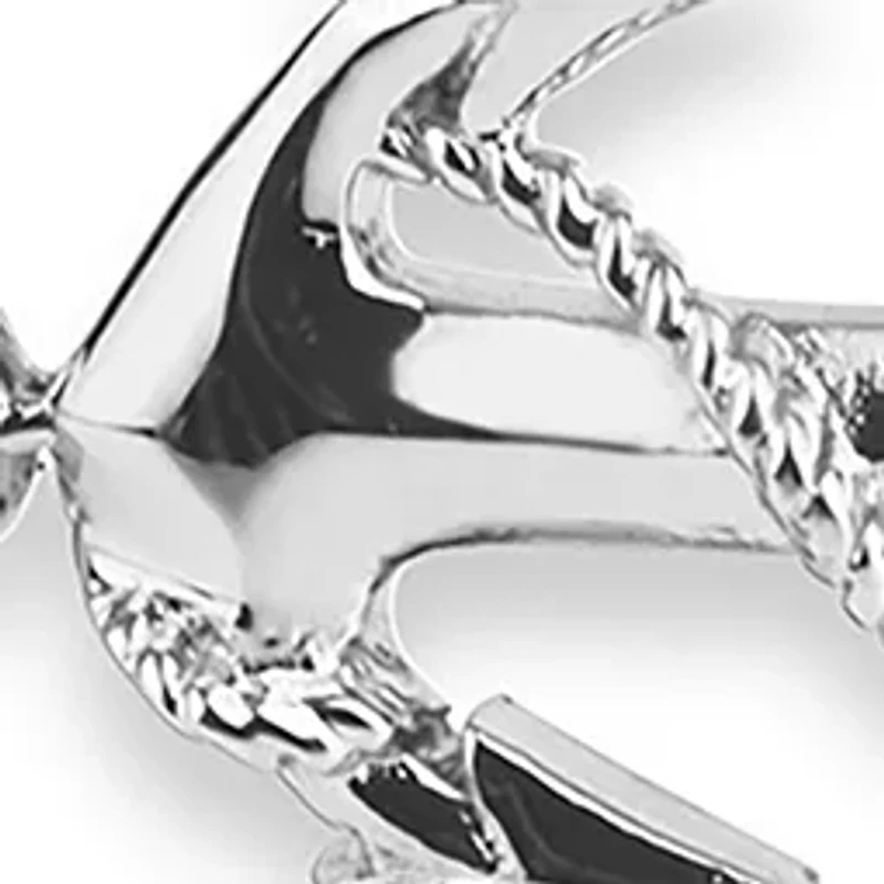 Stainless Steel Anchor Cross and Box Chain 8.5 Inch Bracelet