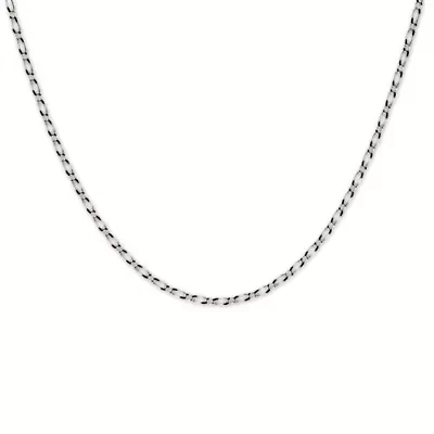 Sterling Silver Mini 1 Plus 1 Figaro Chain 22-Inch Necklace, Made in Italy