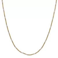 14K Gold Plated Sterling Silver Two Tone Twist Box Chain 18-Inch Necklace, Made in Italy