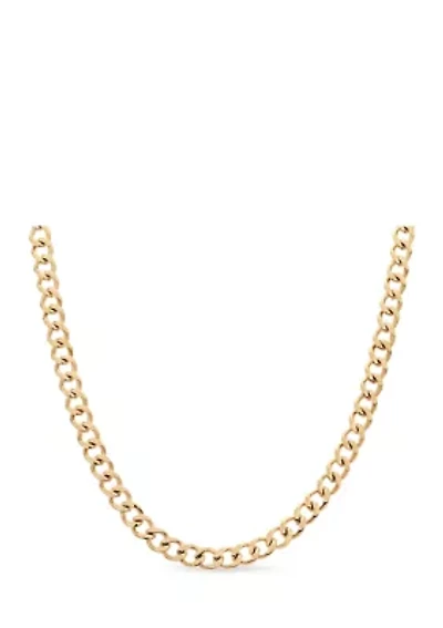 Stainless Steel Gold IP 6 Millimeter Curb Link 20 Inch Chain