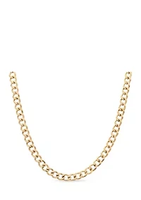 Stainless Steel Gold IP 6 Millimeter Curb Link 20 Inch Chain