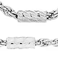 Diamond Cut Twist Rope Necklace and Bracelet Chain Set in Sterling Silver