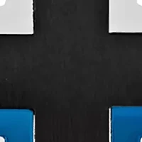 Stainless Steel Black and Blue Ion Plated Cross Pendant 24-Inch Necklace