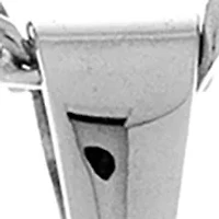 Stainless Steel Black Ion Plated Ship Wheel and Compass Pendant Necklace