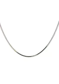 Diamond Cut 18 Inch Box Chain in Sterling Silver