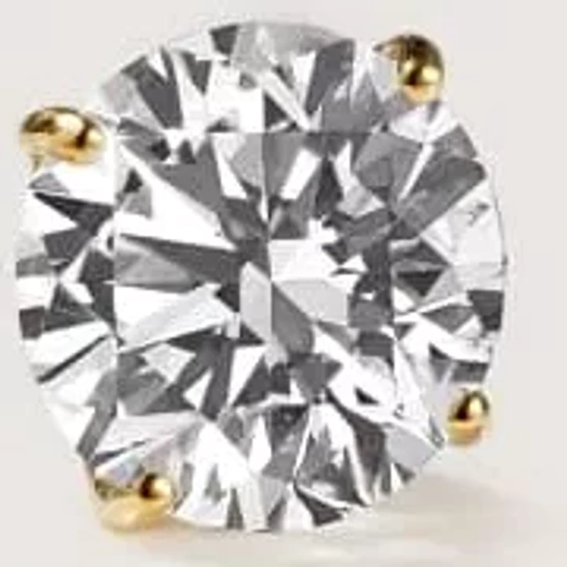 Lab Created 14k Gold Lab grown diamond 1 ctw round cut stud earrings