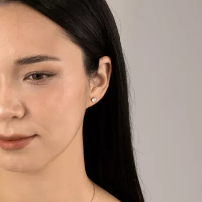 Lab Created 14k Gold Lab grown diamond 1 ctw round cut stud earrings