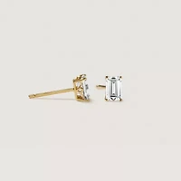 Lab Created 14k Gold Lab grown diamond 1 ctw emerald cut stud earrings