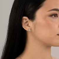 Lab Created 14k Gold Lab grown diamond 1 ctw emerald cut stud earrings