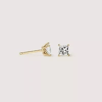 Lab Created 14k Gold Lab grown diamond ctw square cut stud earrings