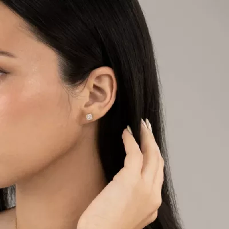 Lab Created 14k Gold Lab grown diamond ctw square cut stud earrings