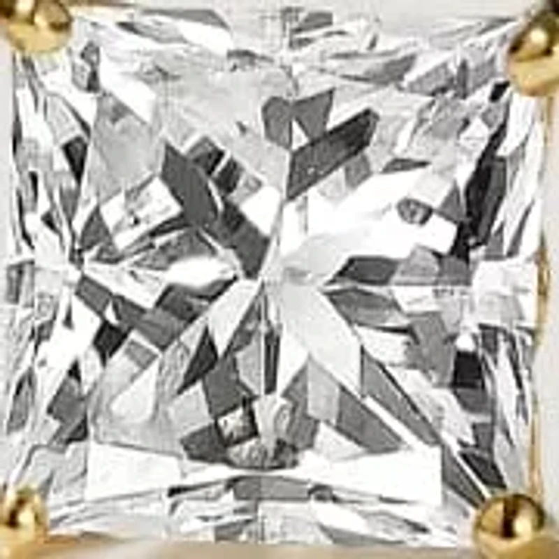 Lab Created 14k Gold Lab grown diamond 2 ctw square cut stud earrings