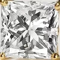 Lab Created 14k Gold Lab grown diamond 2 ctw square cut stud earrings