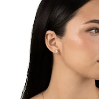 Lab Created 14k Gold Lab grown diamond 2 ctw square cut stud earrings