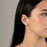 Lab Created 14k Gold Lab grown diamond 2 ctw square cut stud earrings