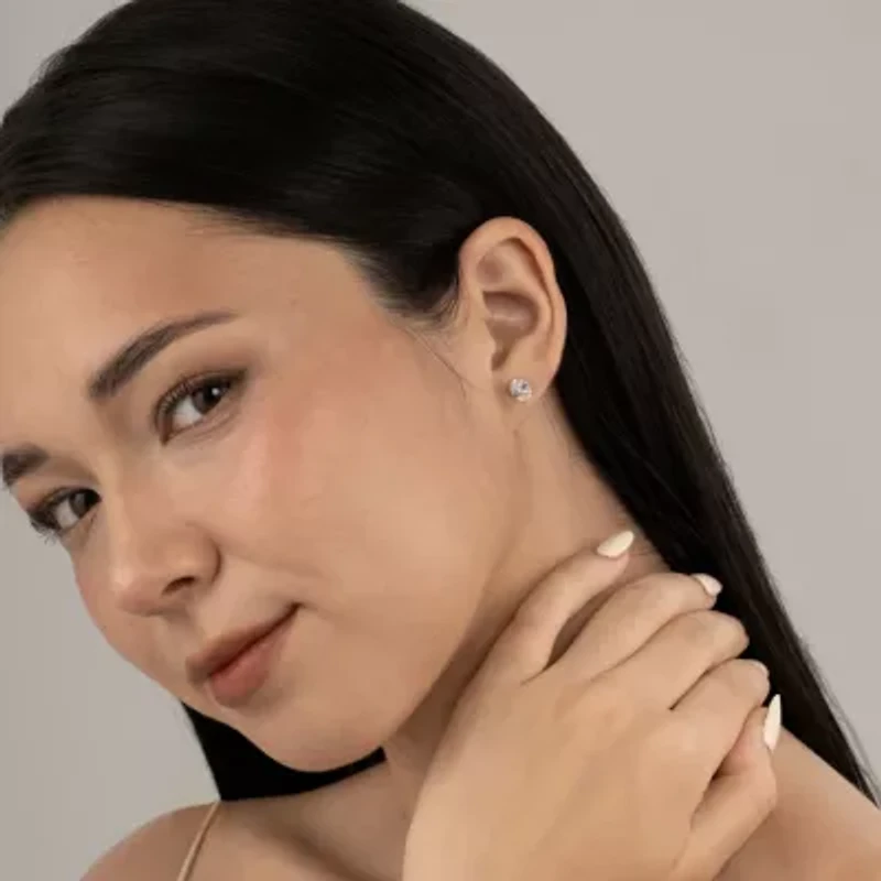 Lab Created 14k Gold Lab grown diamond 1 ctw oval cut stud earrings