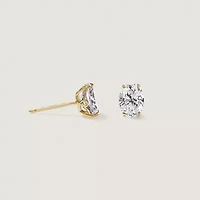 Lab Created 14k Gold Lab grown diamond 2 ctw oval cut stud earrings