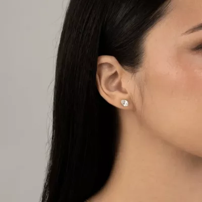 Lab Created 14k Gold Lab grown diamond 2 ctw oval cut stud earrings