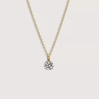 Lab Created 14k Gold Lab grown diamond ctw round cut solitaire pendant necklace