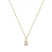 Lab Created 14k Gold Lab grown diamond ctw round cut solitaire pendant necklace