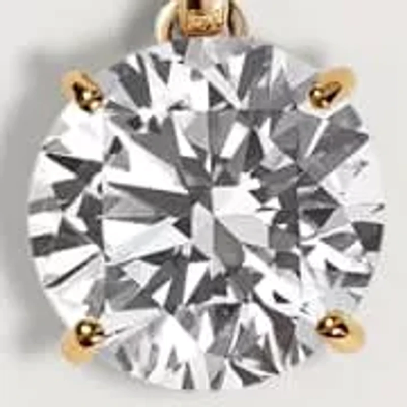 Lab Created 14k Gold Lab grown diamond 2 ctw round cut solitaire pendant necklace