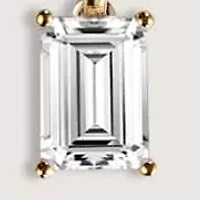 Lab Created 14k Gold Lab grown diamond 1 ctw emerald cut solitaire pendant necklace