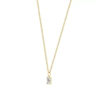 Lab Created 14k Gold Lab grown diamond 1 ctw emerald cut solitaire pendant necklace