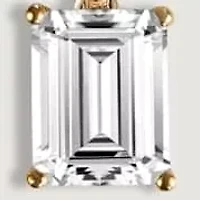 Lab Created 14k Gold Lab grown diamond ctw emerald cut solitaire pendant necklace
