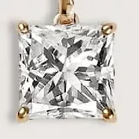 Lab Created 14k Gold Lab grown diamond ctw square cut solitaire pendant necklace
