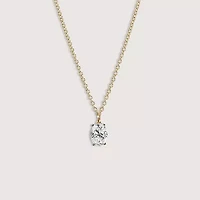 Lab Created 14k Gold Lab grown diamond 1 ctw oval cut solitaire pendant necklace