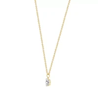 Lab Created 14k Gold Lab grown diamond 1 ctw oval cut solitaire pendant necklace