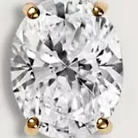 Lab Created 14k Gold Lab grown diamond ctw oval cut solitaire pendant necklace