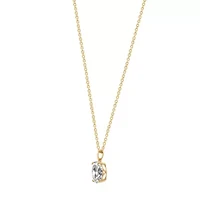Lab Created 14k Gold Lab grown diamond ctw oval cut solitaire pendant necklace