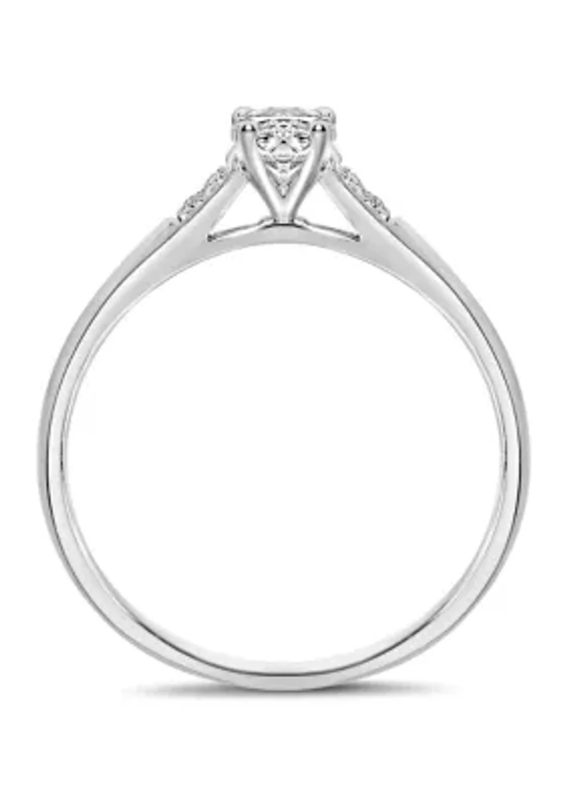 Diamond Engagement Ring 1/3 ct tw Round-cut 14K White Gold