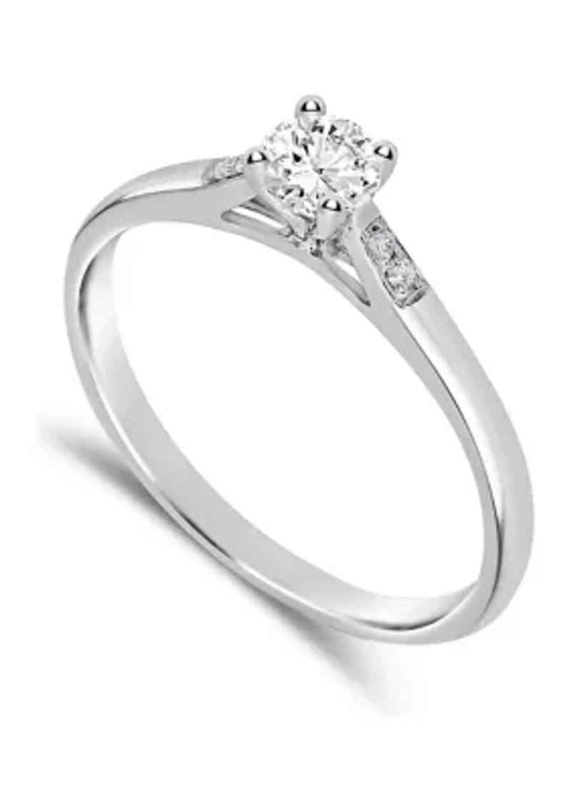 Diamond Engagement Ring 1/3 ct tw Round-cut 14K White Gold