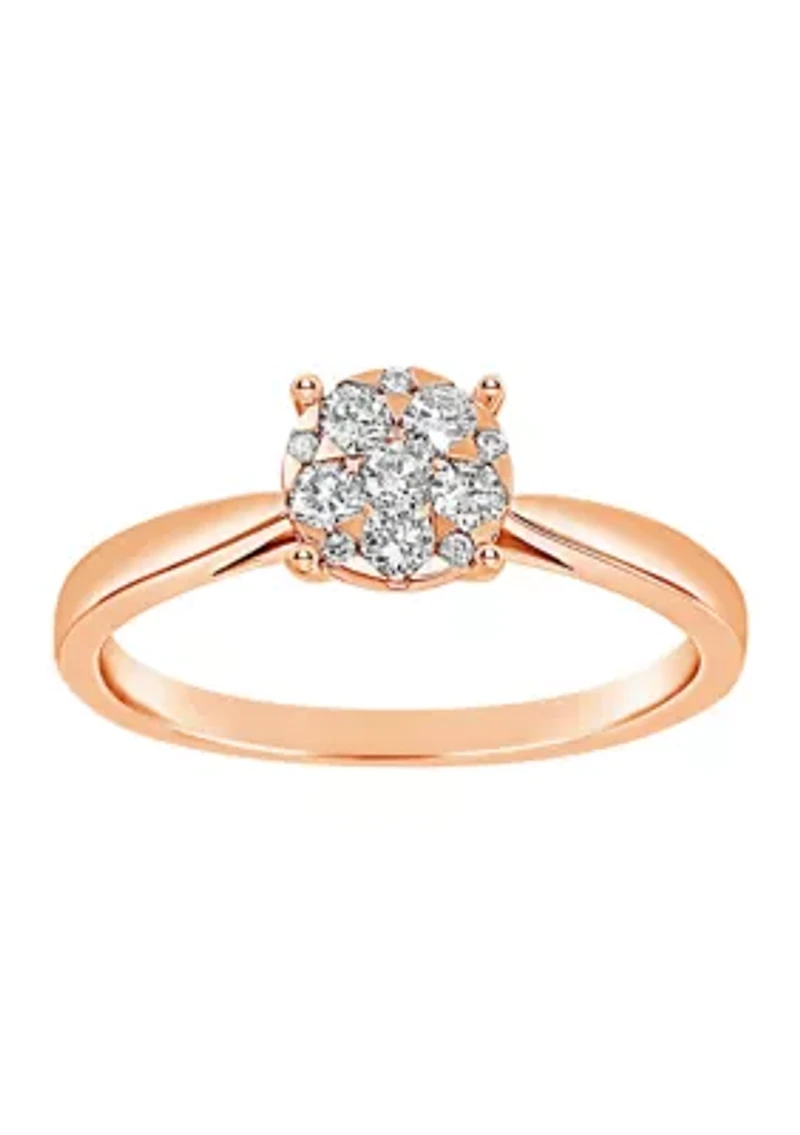 WEB 14KR LR 1/4CTW RD DIA ENG RING