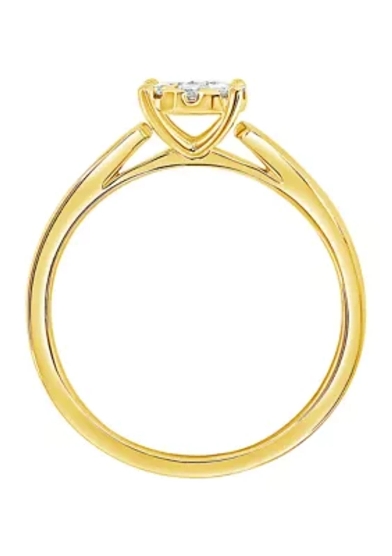 WEB 14KY LR 1/4CTW RD DIA ENG RING