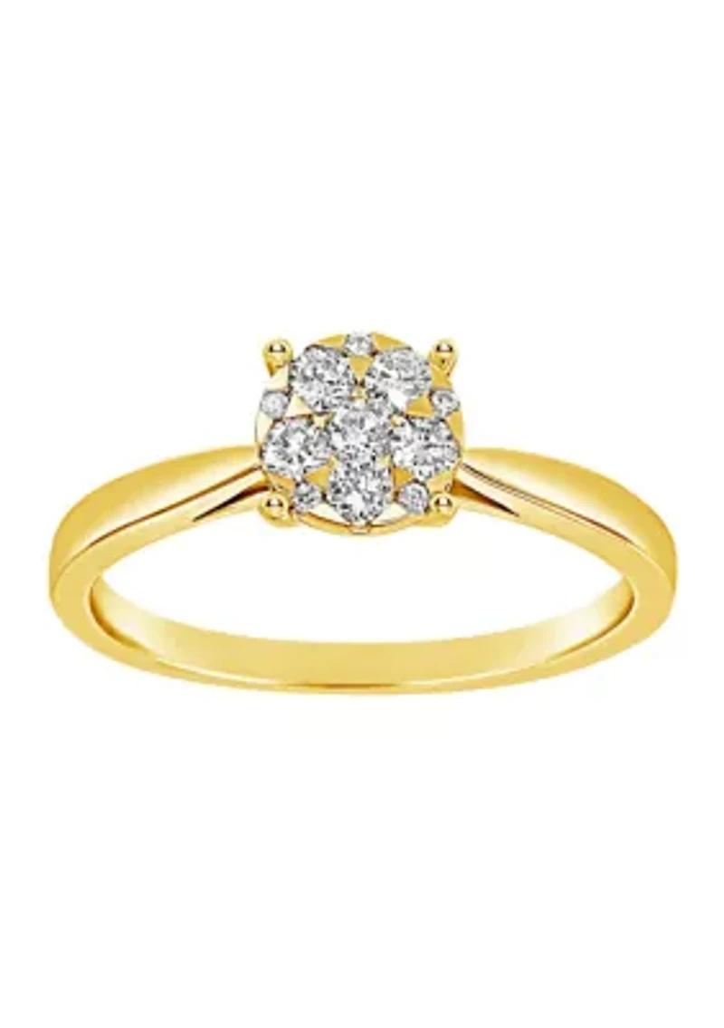 WEB 14KY LR 1/4CTW RD DIA ENG RING