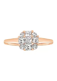 WEB 14KR LR 1/2CTW RD/PRI DIA ENG RING