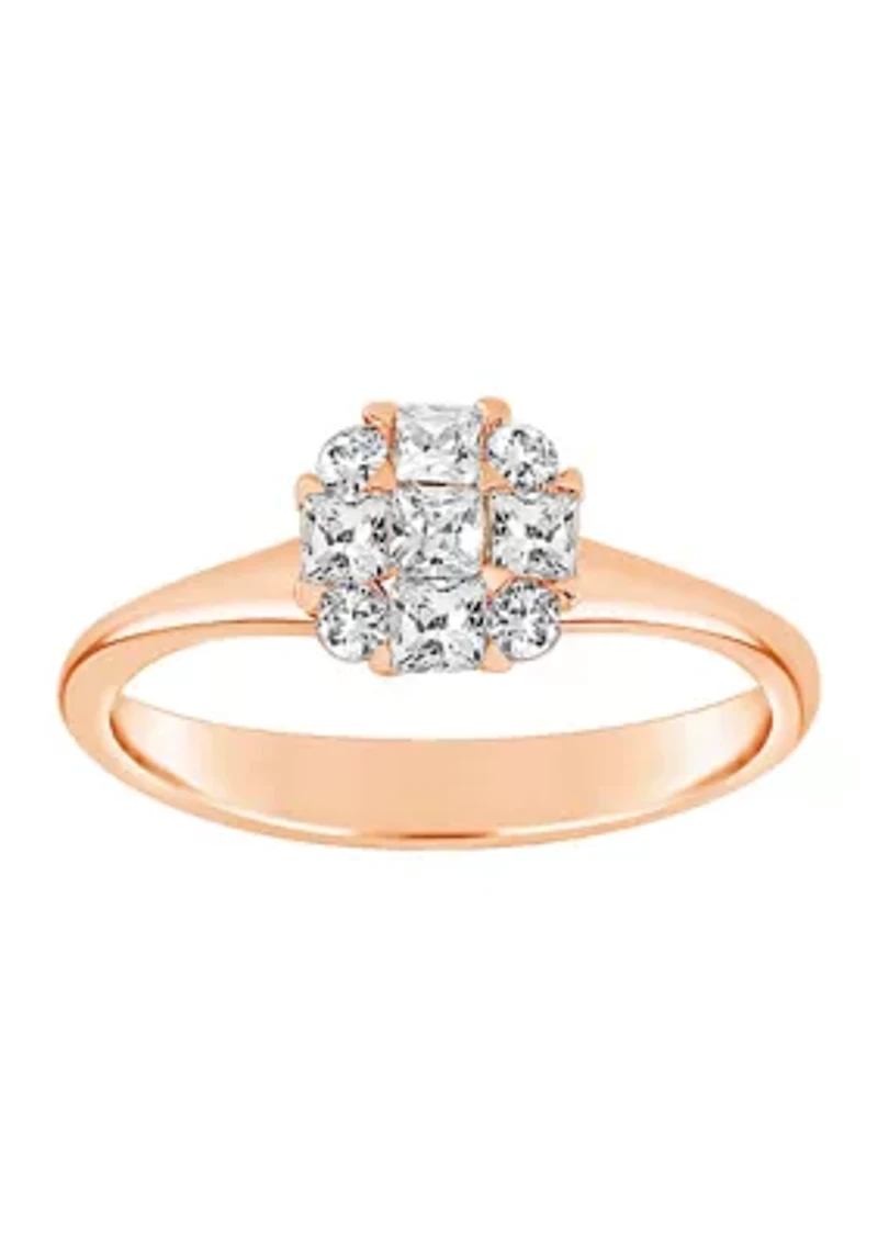 WEB 14KR LR 1/2CTW RD/PRI DIA ENG RING