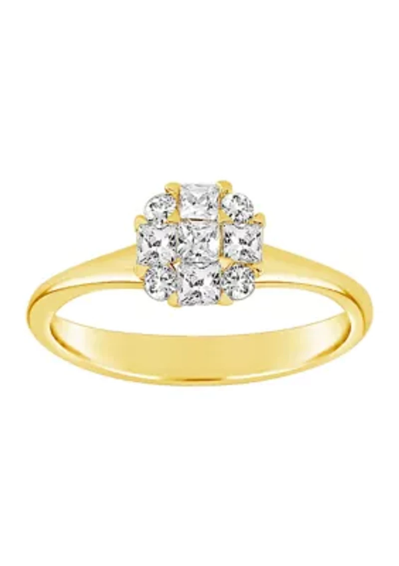 WEB 14KY LR 1/2CTW RD/PRI DIA ENG RING