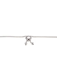 Lab Created Love Knot Bolo Adjustable Bracelet Sterling Silver