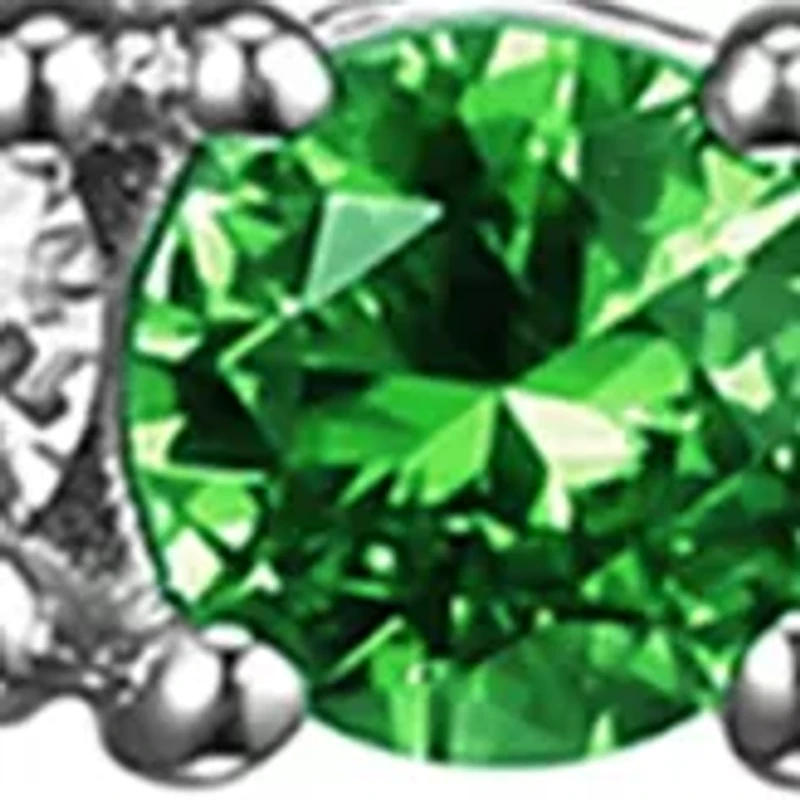 Lab Created Diamond and Gemstone Curved Cluster Bar Necklace Rhodium Plated Sterling Silver