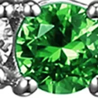 Lab Created Diamond and Gemstone Curved Cluster Bar Necklace Rhodium Plated Sterling Silver